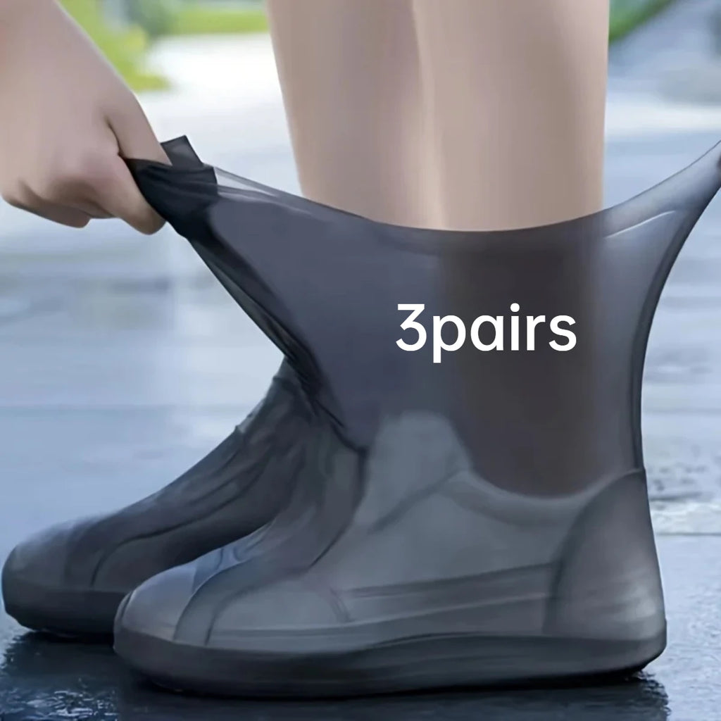 3-Pack Waterproof Silicone Shoe Covers – Reusable Boot Protectors
