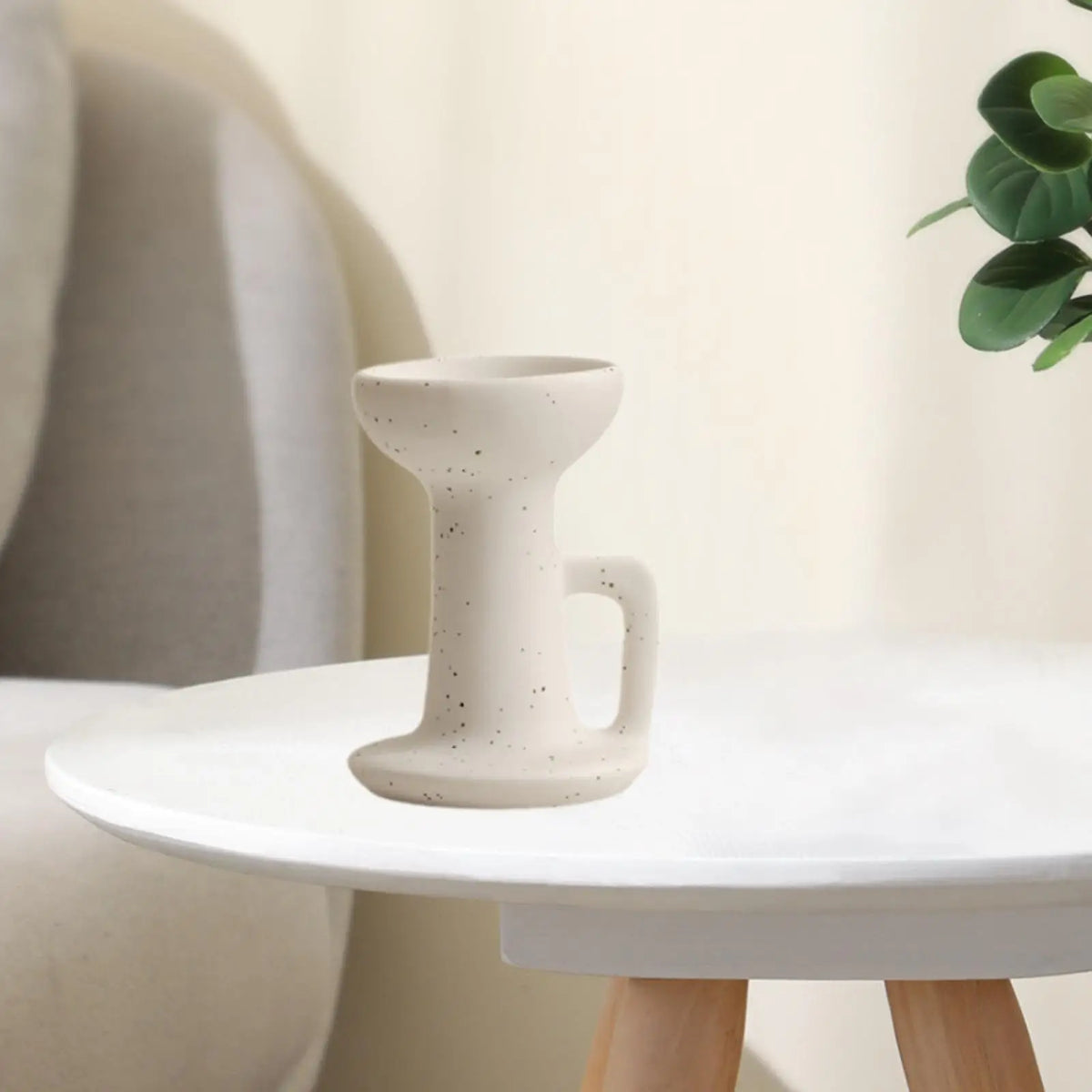 Minimalist Ceramic Candle Holder – Boho Table Decor Ornament