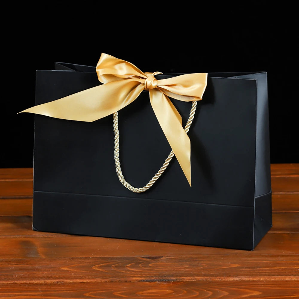 Paper Gift Bags with Ribbon Bow & Handle | Party & Wedding