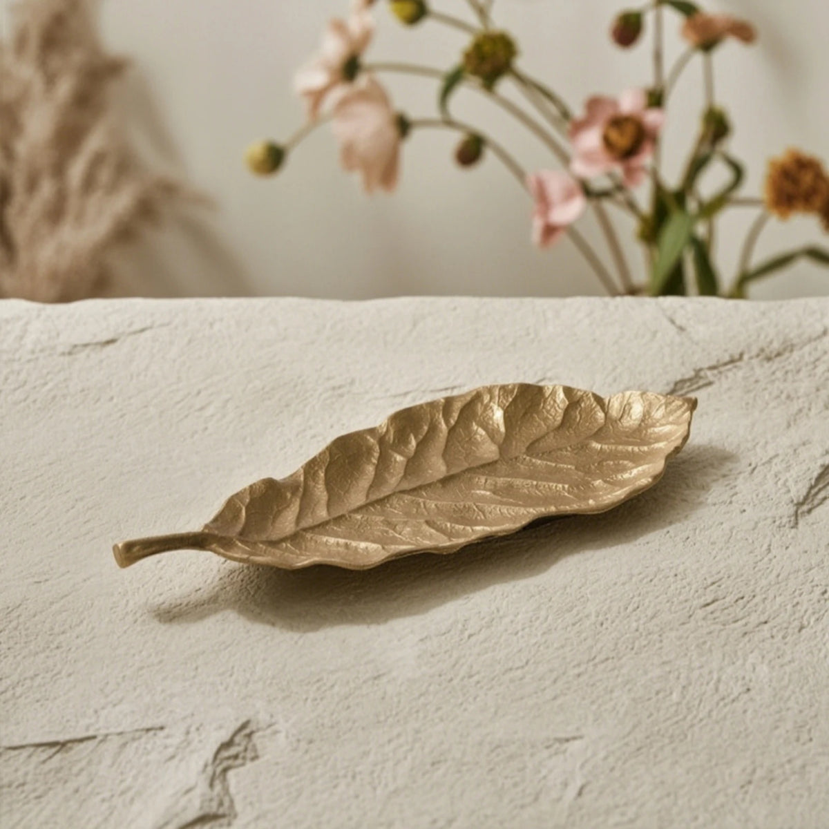 Cast Aluminum Leaf Tray | Decorative Metal Catchall Dish