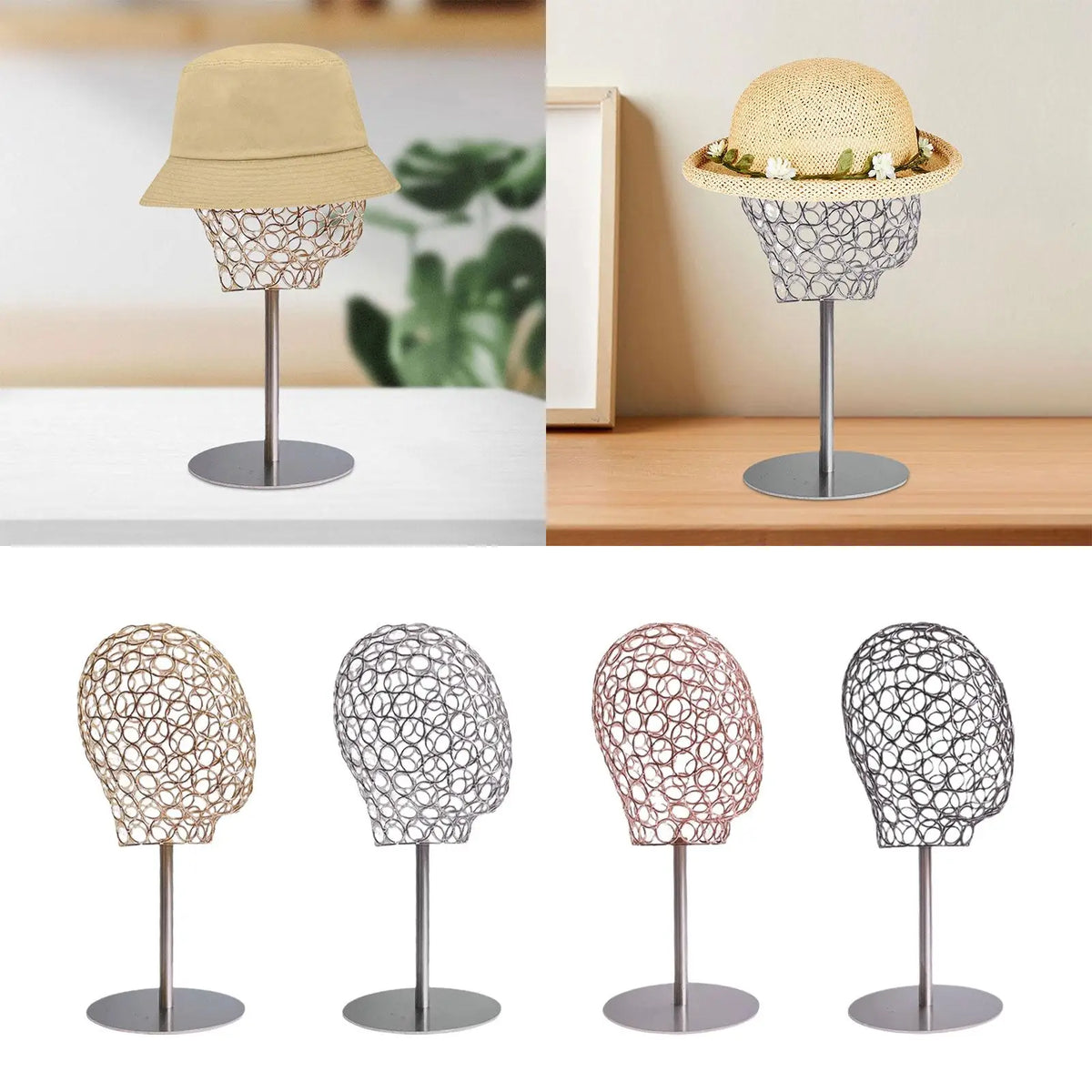 Metal Mannequin Head Wig & Hat Stand | Hollow Display Holder