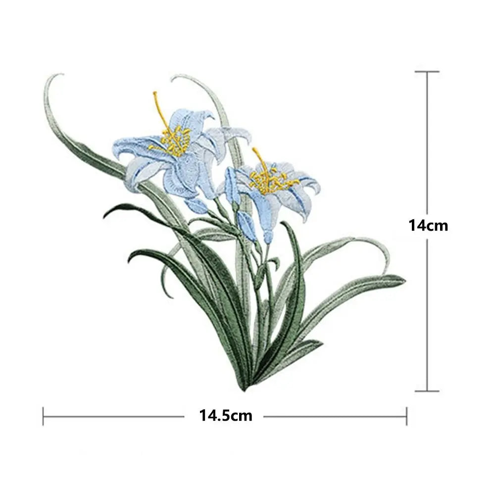 3D Orchid Iron-On Embroidery Patch – Chinese Style DIY Craft