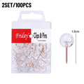 Transparent Spherical Push Pins – 50-Pack Cork Board Thumbtacks