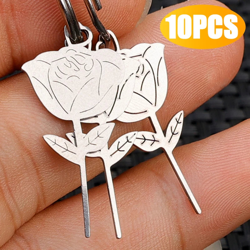 Rose Shape SIM Card Eject Pin Keychain | Stainless Steel
