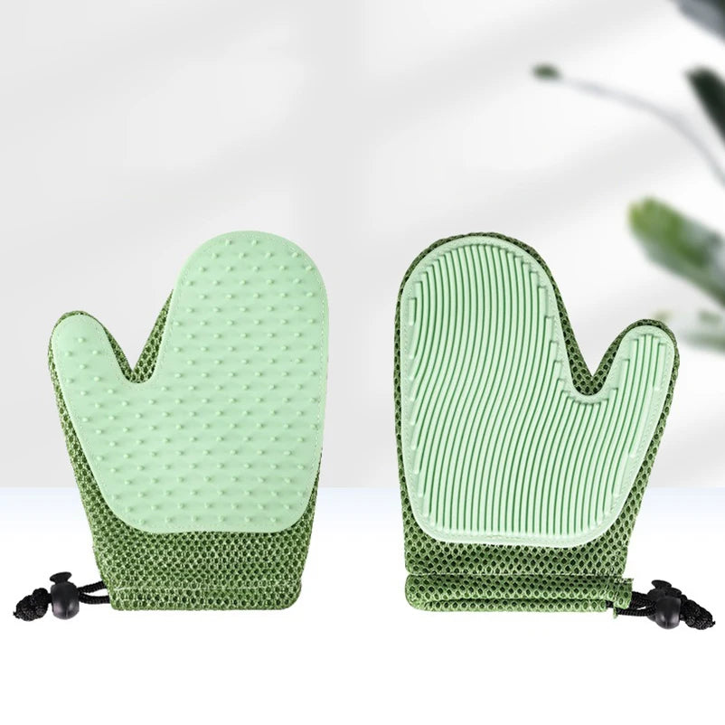 Two-Sided Silicone Pet Grooming Glove for Cats & Dogs