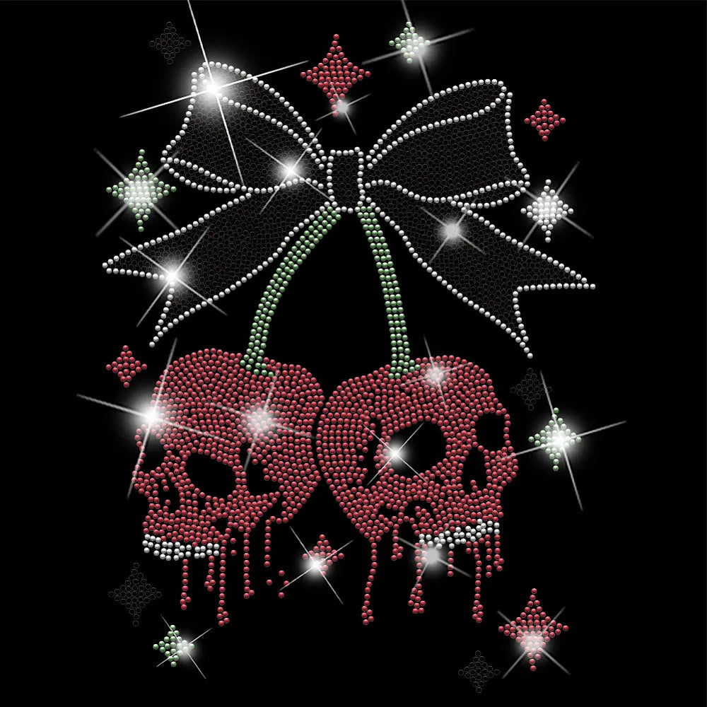 Skull Glass Hotfix Rhinestone Iron-On Appliqué 297x210mm