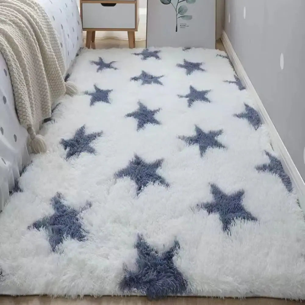Fluffy Kids Bedroom Rug – Soft Imitation Wool Floor Mat