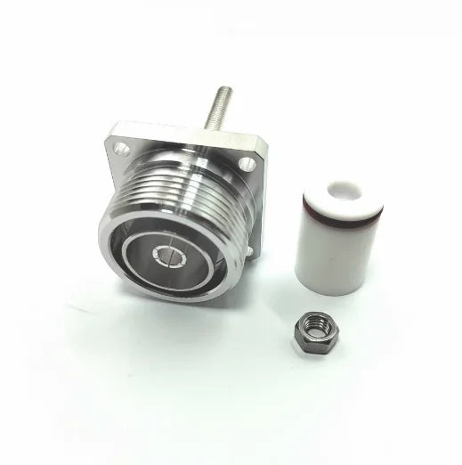 L29 7/16 DIN Female RF Connector 4-Hole Flange M5 18mm