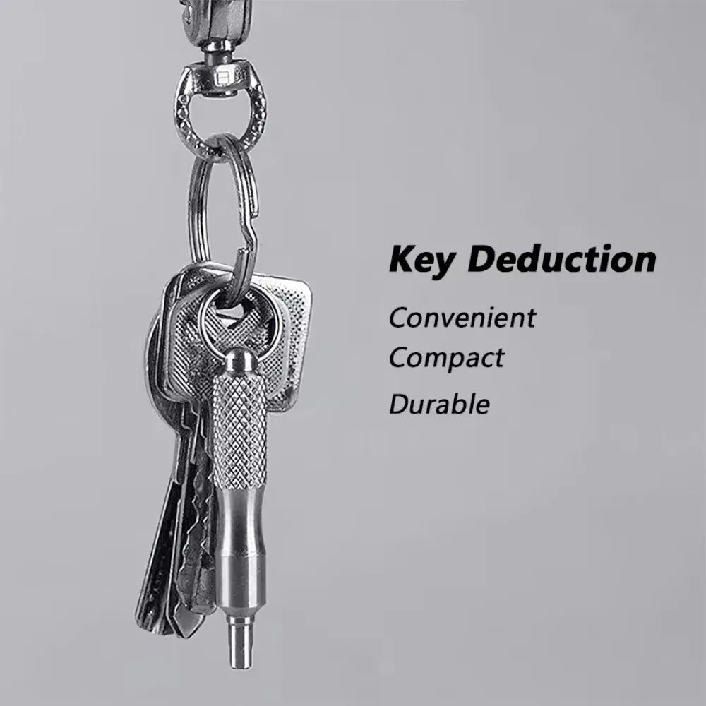 Stainless Steel Tire Valve Core Remover Tool & Key Ring