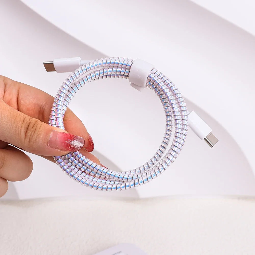 1.4M Spiral Cable Protector & Wire Winder – USB & Earphone