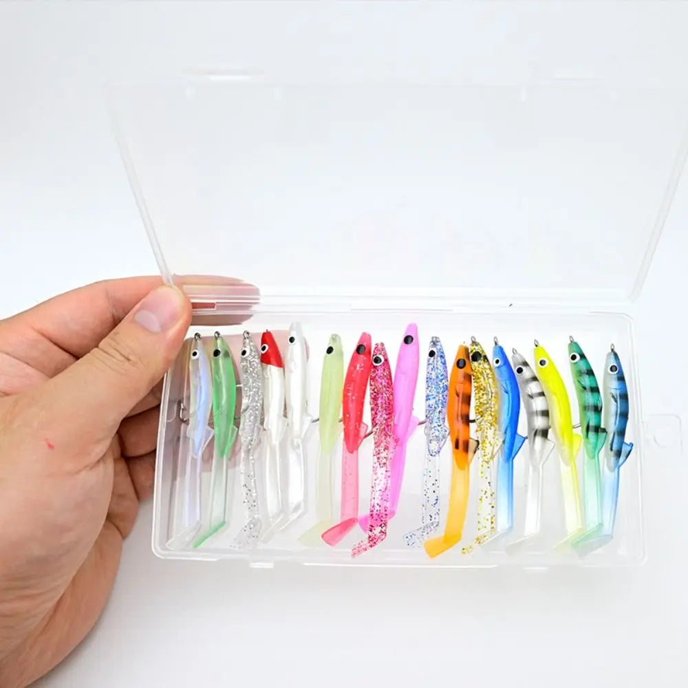 17-Piece Soft PVC Fishing Lures – Mixed Color Shad Bait Set