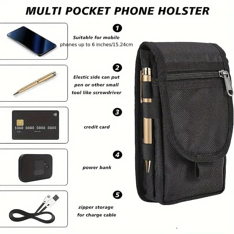 Canvas Crossbody Phone Waist Bag – Flip Top Belt Pouch