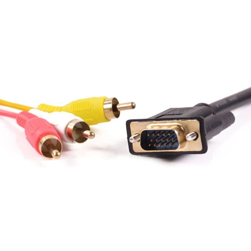 VGA to 3RCA AV Cable 1.5M Gold Plated with Magnetic Ring