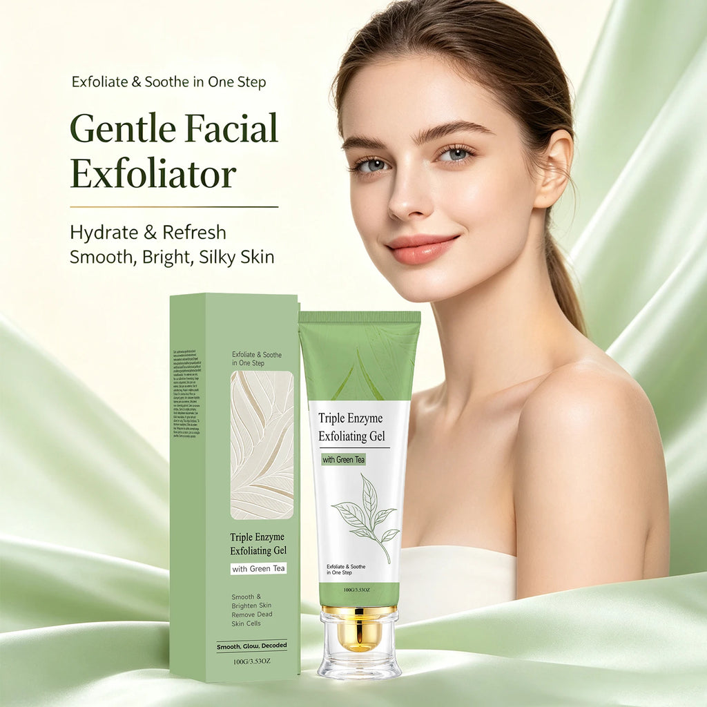 Triple Enzyme Green Tea Exfoliating Face Peel Gel | Brightening
