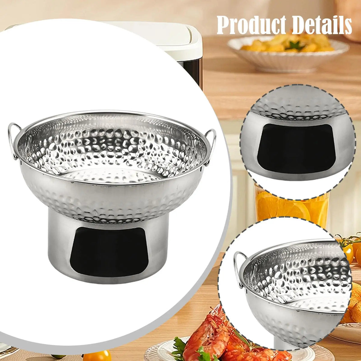 Stainless Steel Thai Tom Yum Hot Pot 18cm | Hammered Texture