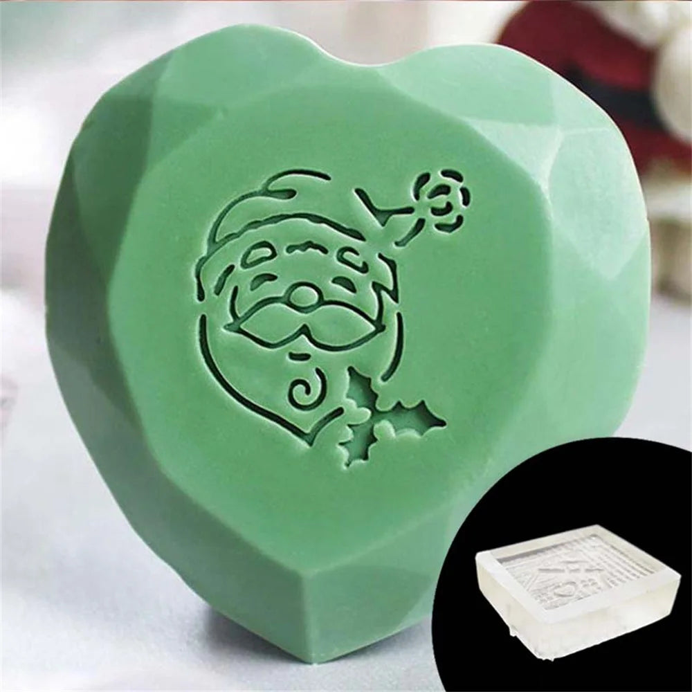 Christmas Acrylic Soap Stamp Set – Xmas Tree & Animal Designs
