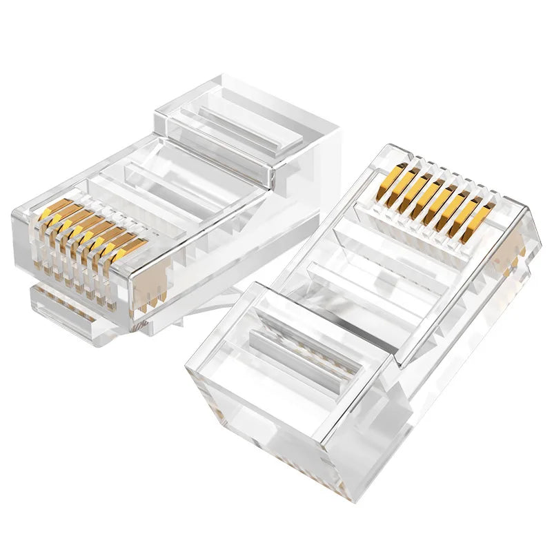 RJ45 Cat6/Cat6e Gold-Plated Network Connector Plugs 20/50/100pk