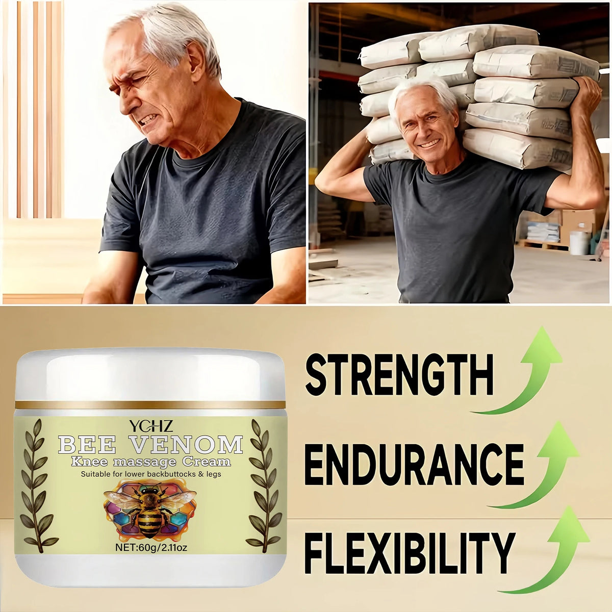 Bee Venom Massage Cream – Chamomile & Eucalyptus | 60g