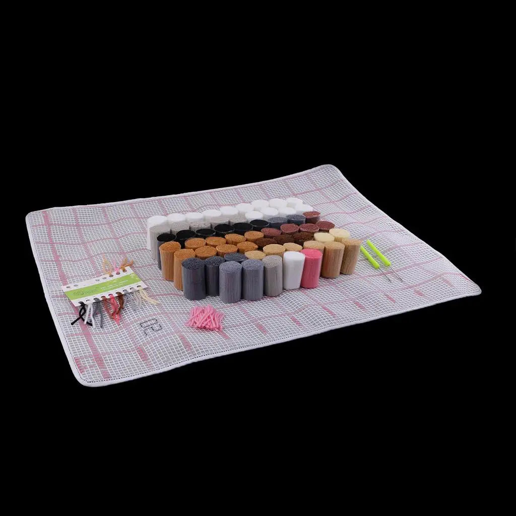 DIY Latch Hook Kit – Printed Canvas Rug, Pillow & Tapestry Set