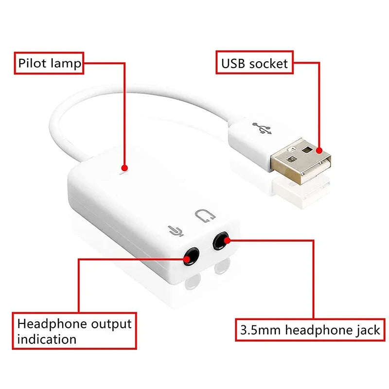 7.1 Channel USB External Sound Card & Audio Adapter