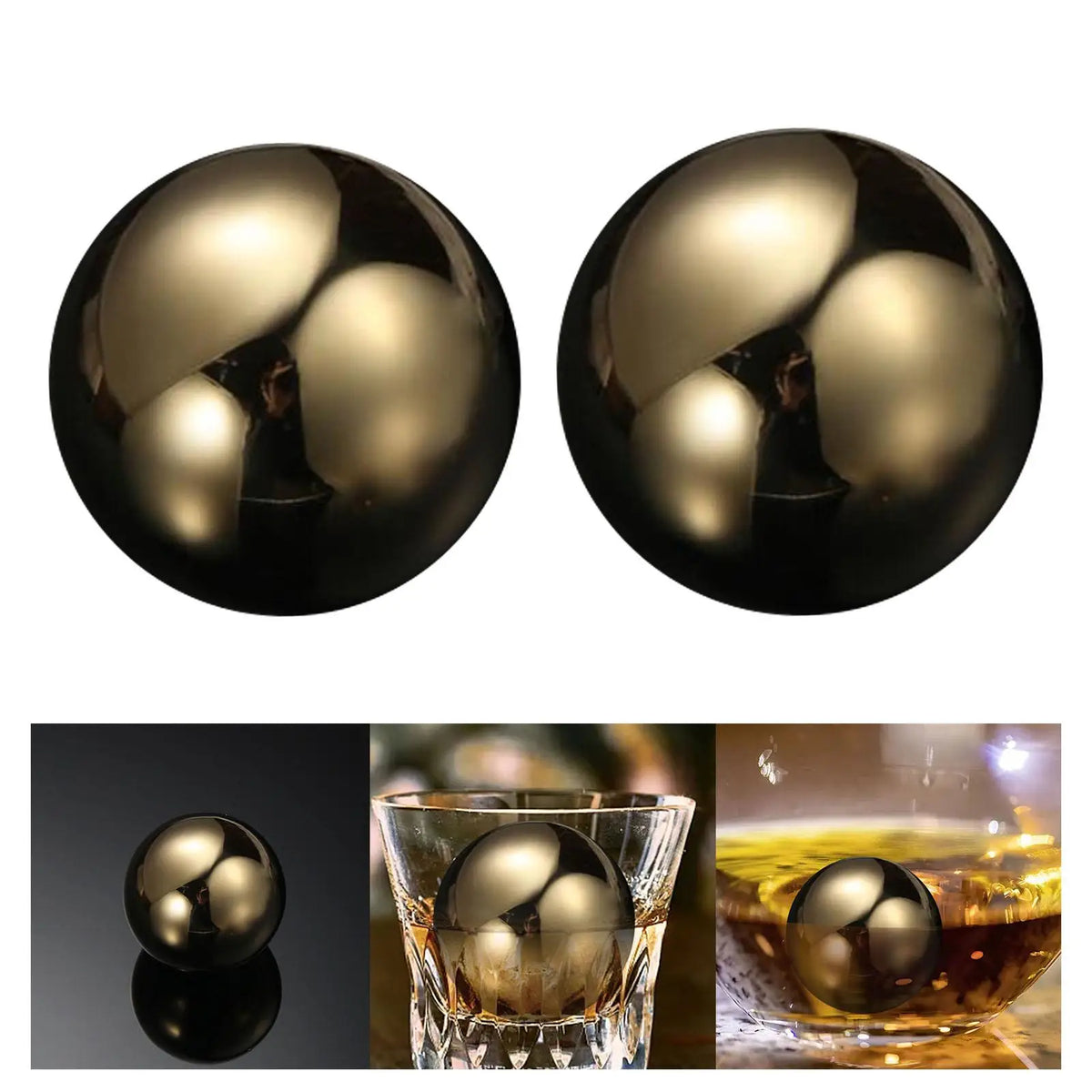 Stainless Steel Spherical Chilling Rocks – No-Dilution Ice Balls