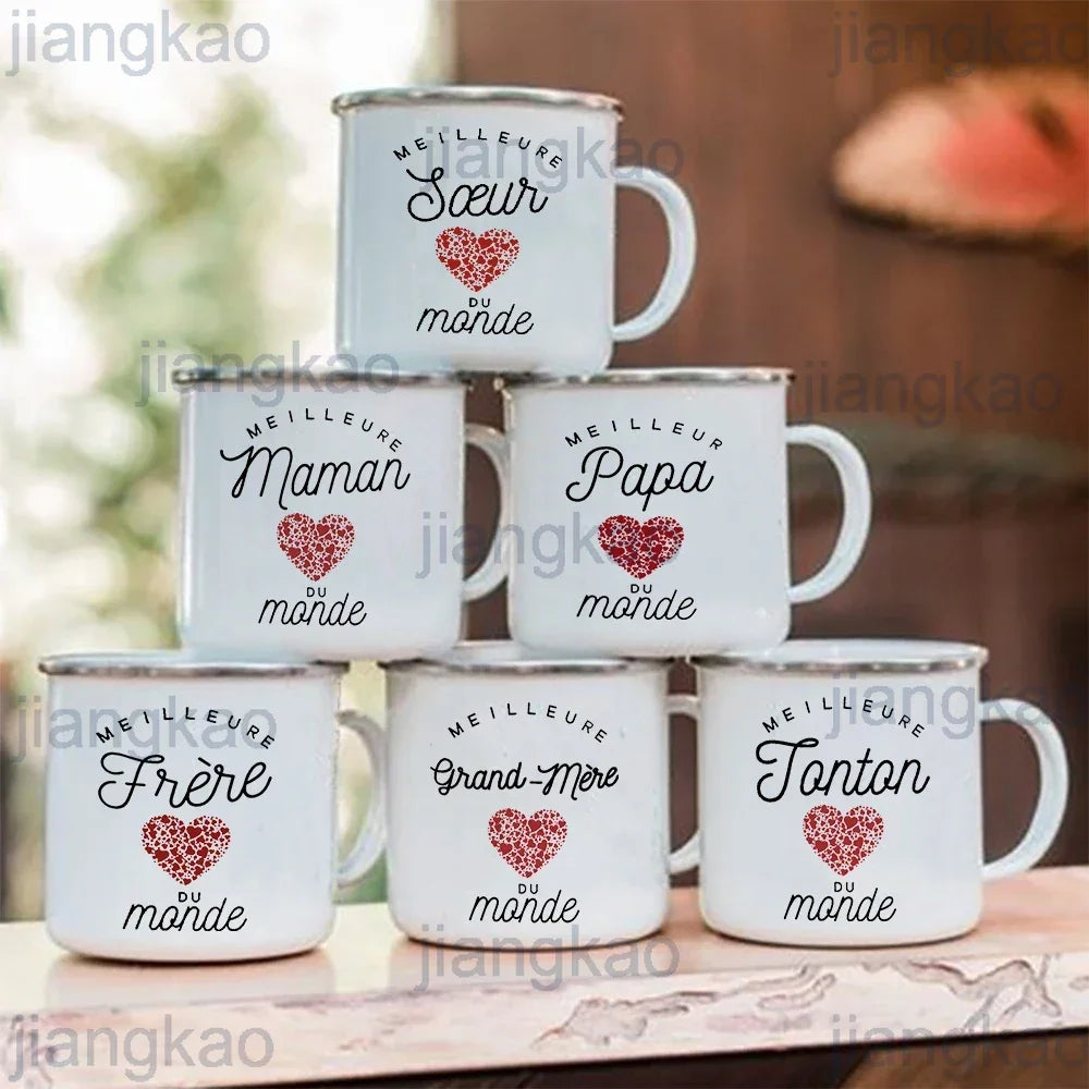 Best Dad Mom Uncle Auntie Printed Enamel Mug – Family Gift