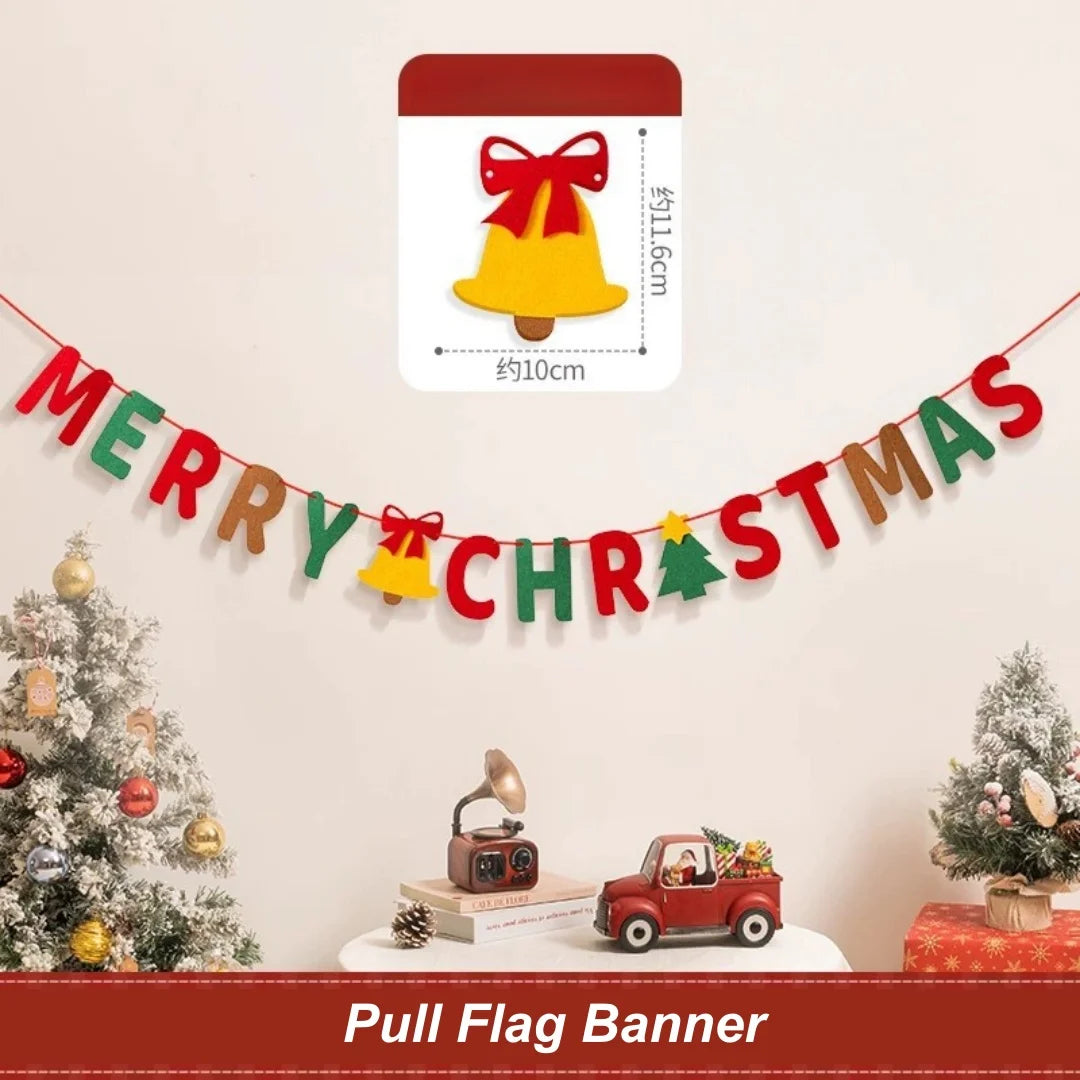 DIY Christmas Pull Flag Banner with LED Lights – Holiday Décor