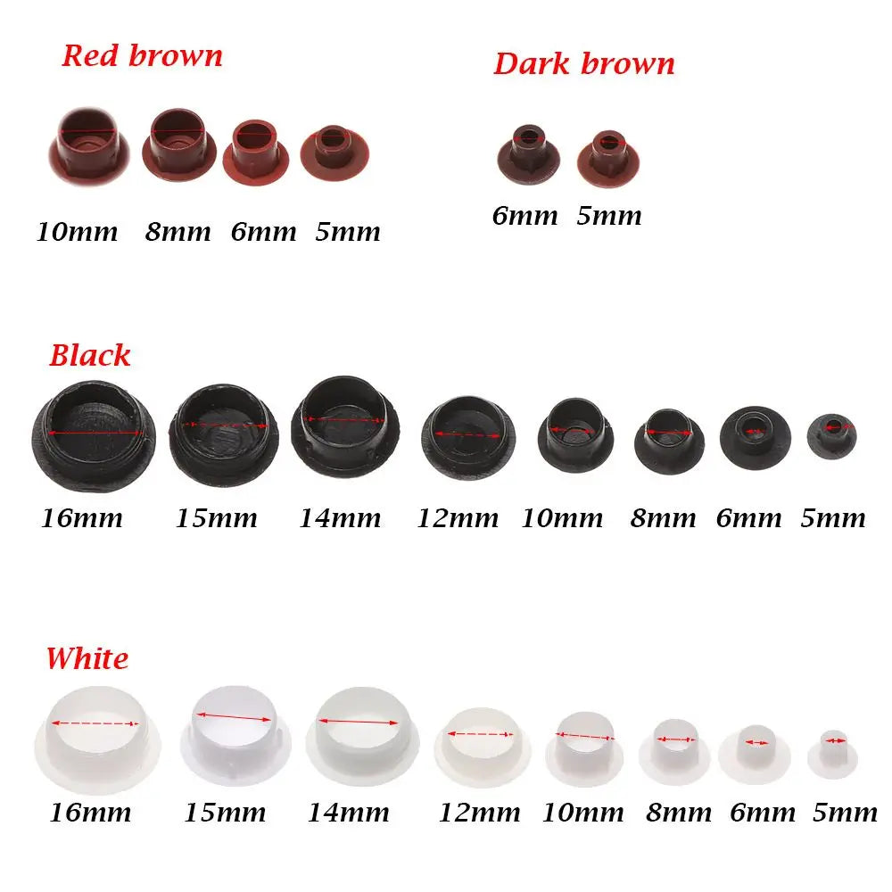 50-Pack Plastic Hole Plugs – Furniture Screw Cap Covers