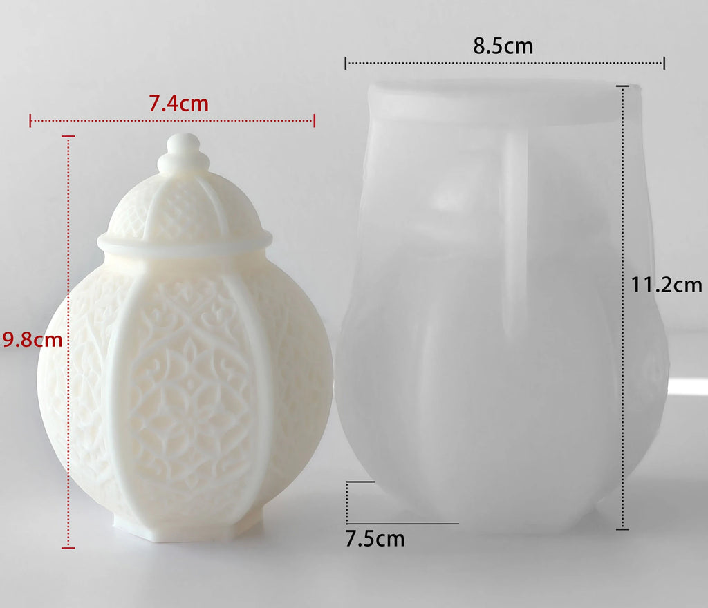 Lantern Silicone Mold – DIY Gypsum Diffuser Stone & Candle
