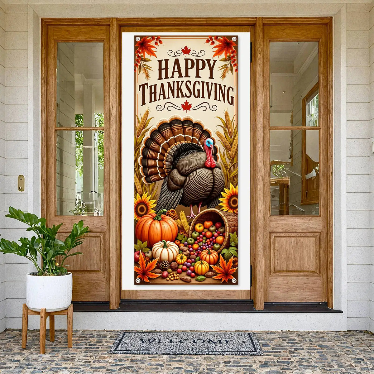 Thanksgiving Autumn Banner Turkey Theme Party Backdrop 180x90cm