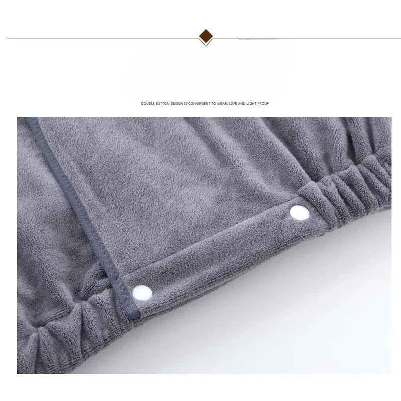 Microfiber Wearable Bath Towel Wrap – Thick Sauna Bathrobe