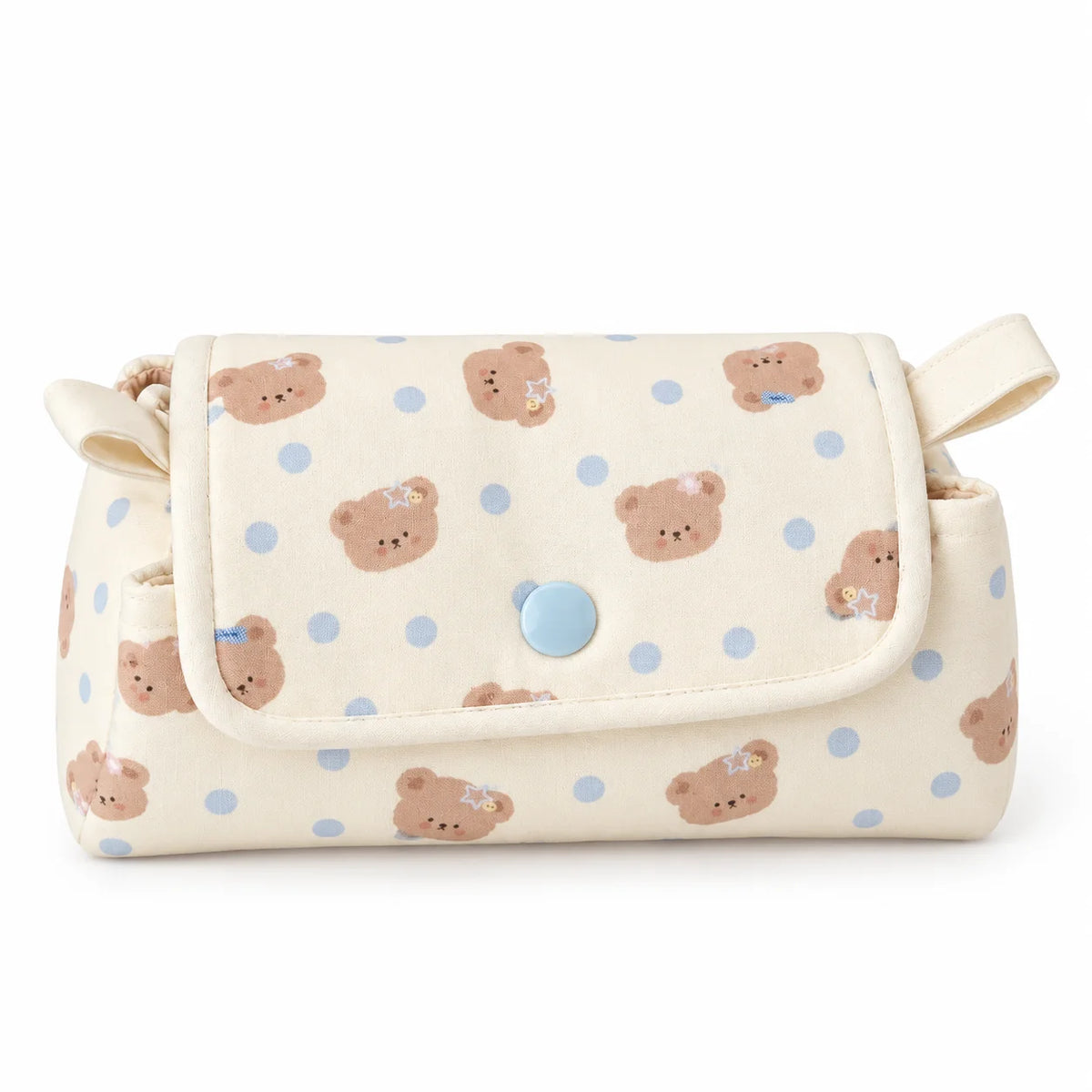 Cute Bear 3-Layer Pencil Case – Large Capacity Fabric Pouch
