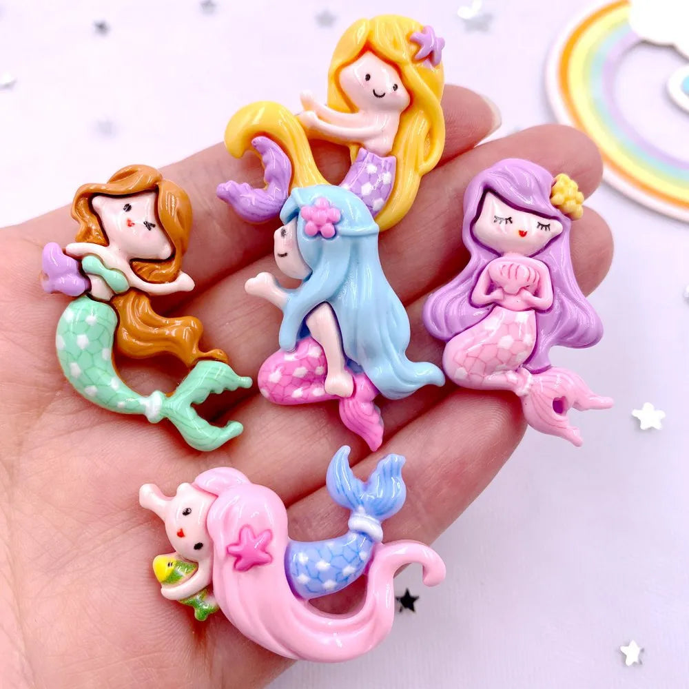 Kawaii Princess Resin Flatback Figurines 10PCS – DIY Craft Decor
