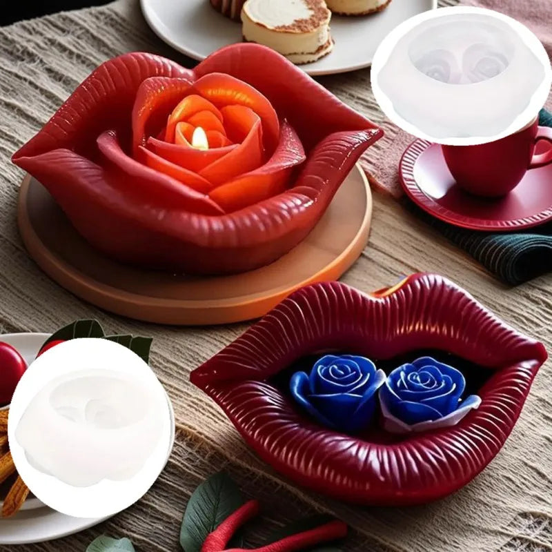 3D Rose Flower Silicone Mold – Candle, Resin & Gypsum DIY