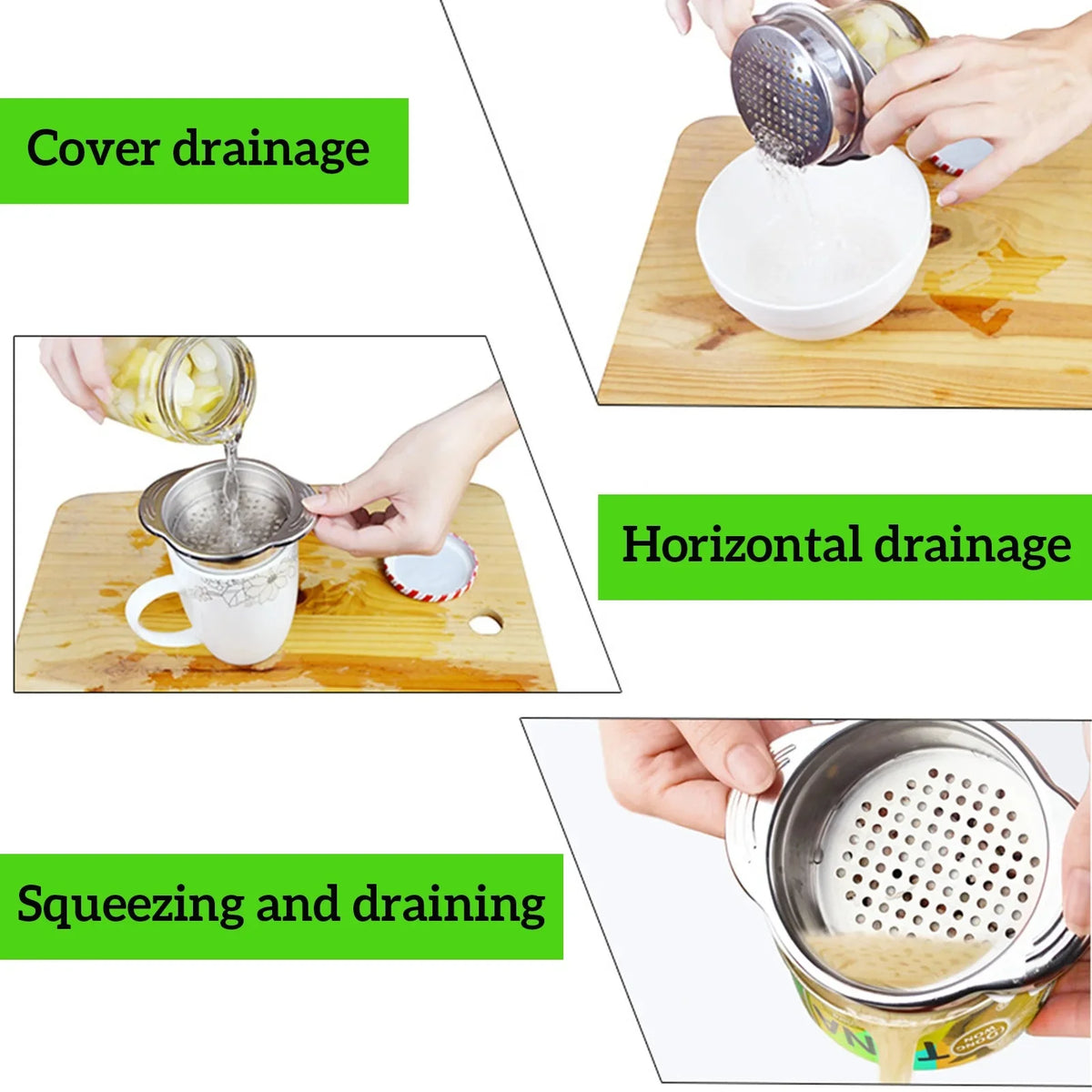 Universal Stainless Steel Can Strainer & Colander – 304 Steel