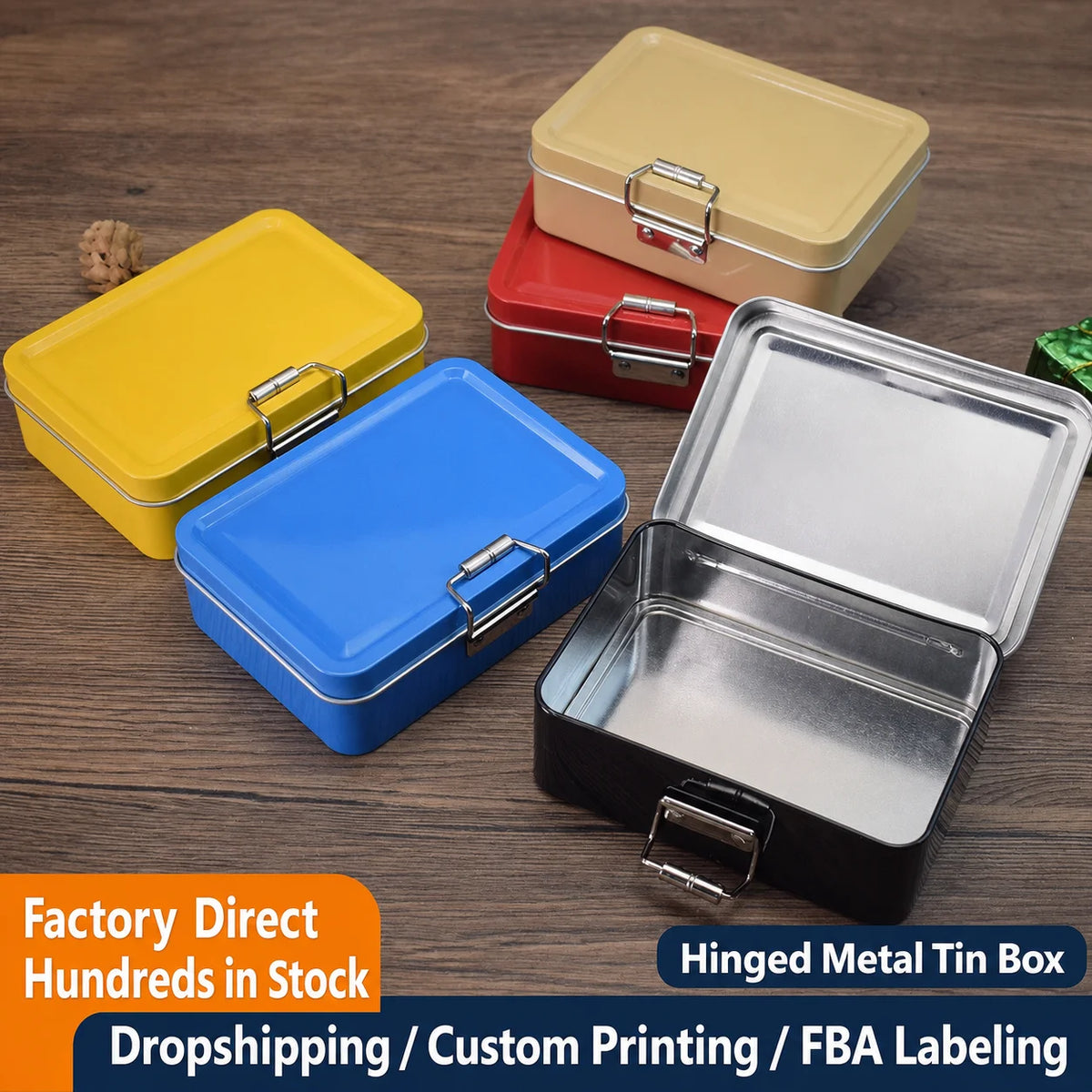 Tinplate Flip-Top Metal Storage Box | Craft & Fishing Organizer