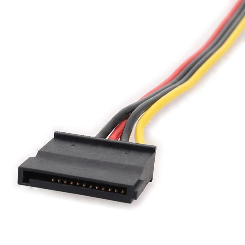 SATA 15-Pin to 4-Pin FDD Power Cable Adapter 18AWG Converter