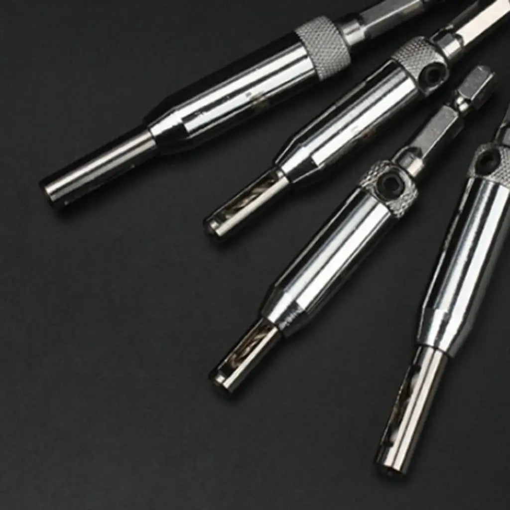 4-Piece Self-Centering Hinge Drill Bit Set – Woodworking