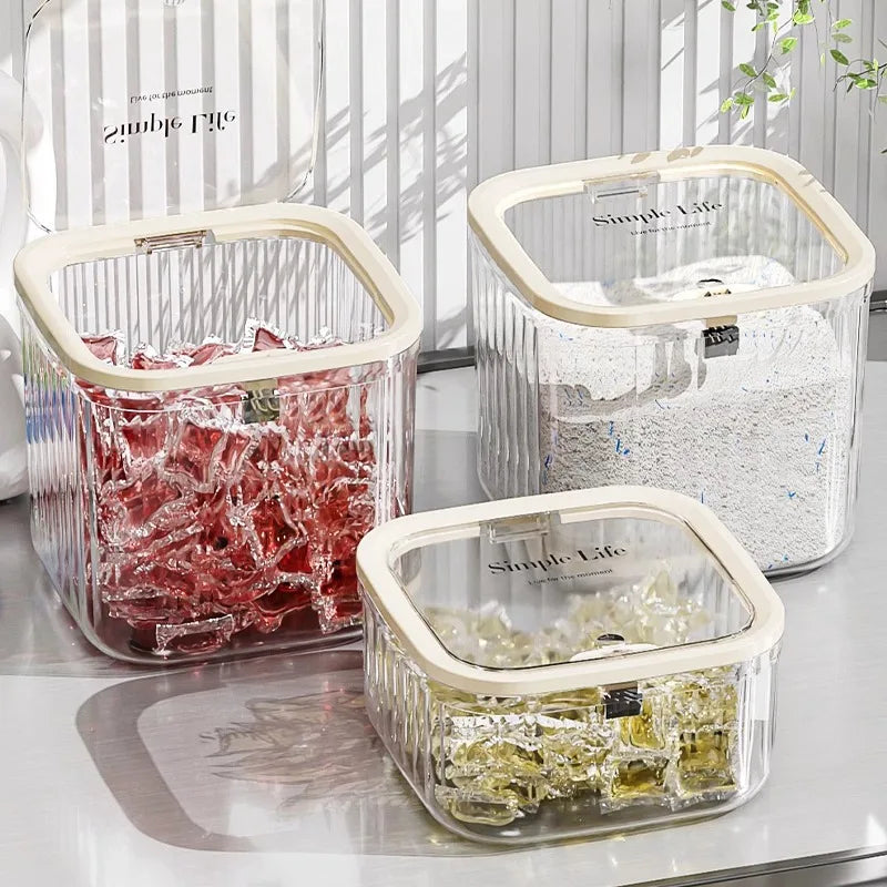 Pop-Up Lid Desktop Storage Box – Waterproof 1L Container