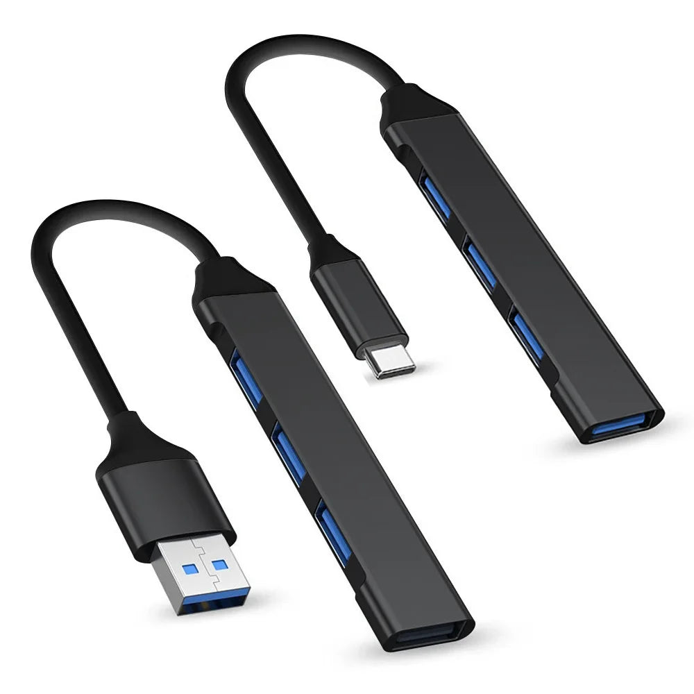 4-Port USB-C Hub 3.0/2.0 High-Speed OTG Splitter Adapter