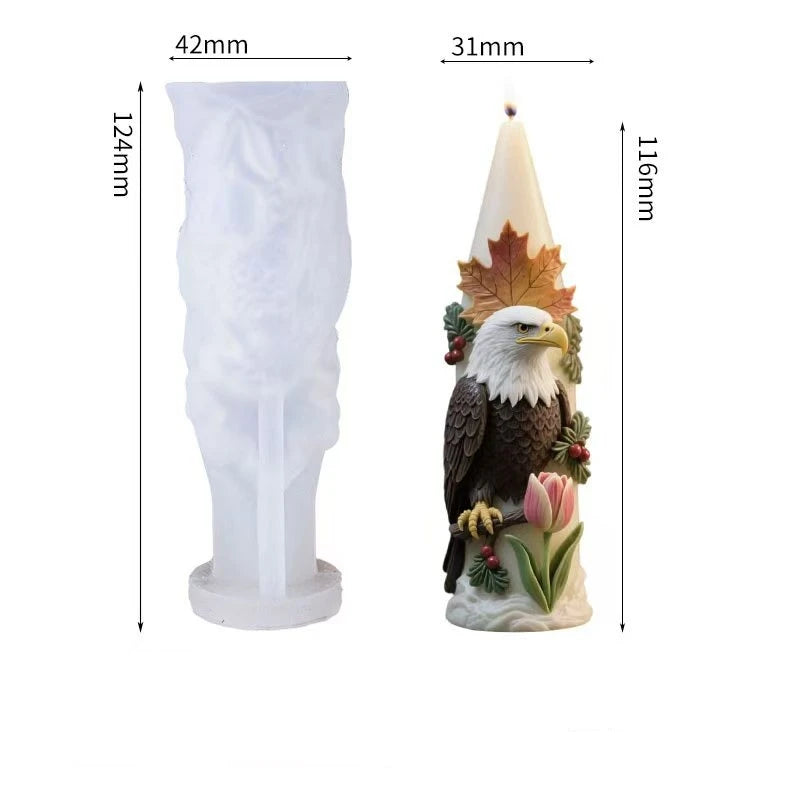 Bald Eagle & Autumn Leaf Silicone Mold – DIY Candle & Soap