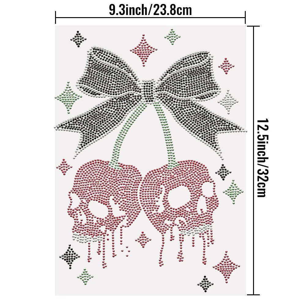 Skull Glass Hotfix Rhinestone Iron-On Appliqué 297x210mm