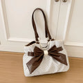 Vintage Y2K Bow Polka Dot Women's Shoulder Bag | PU Leather