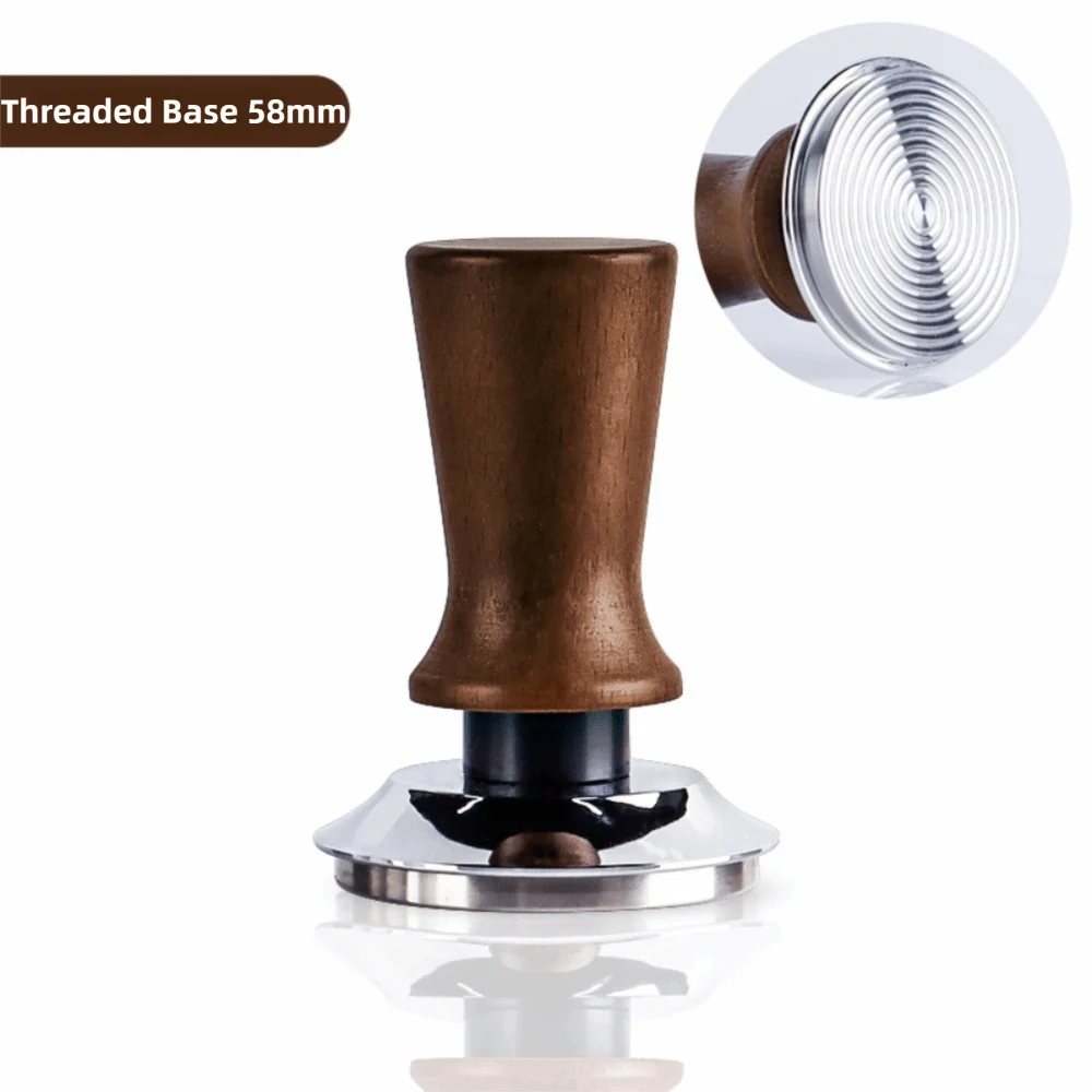Coffee Tamper 51/53/58mm Wood Handle & Stainless Steel Base