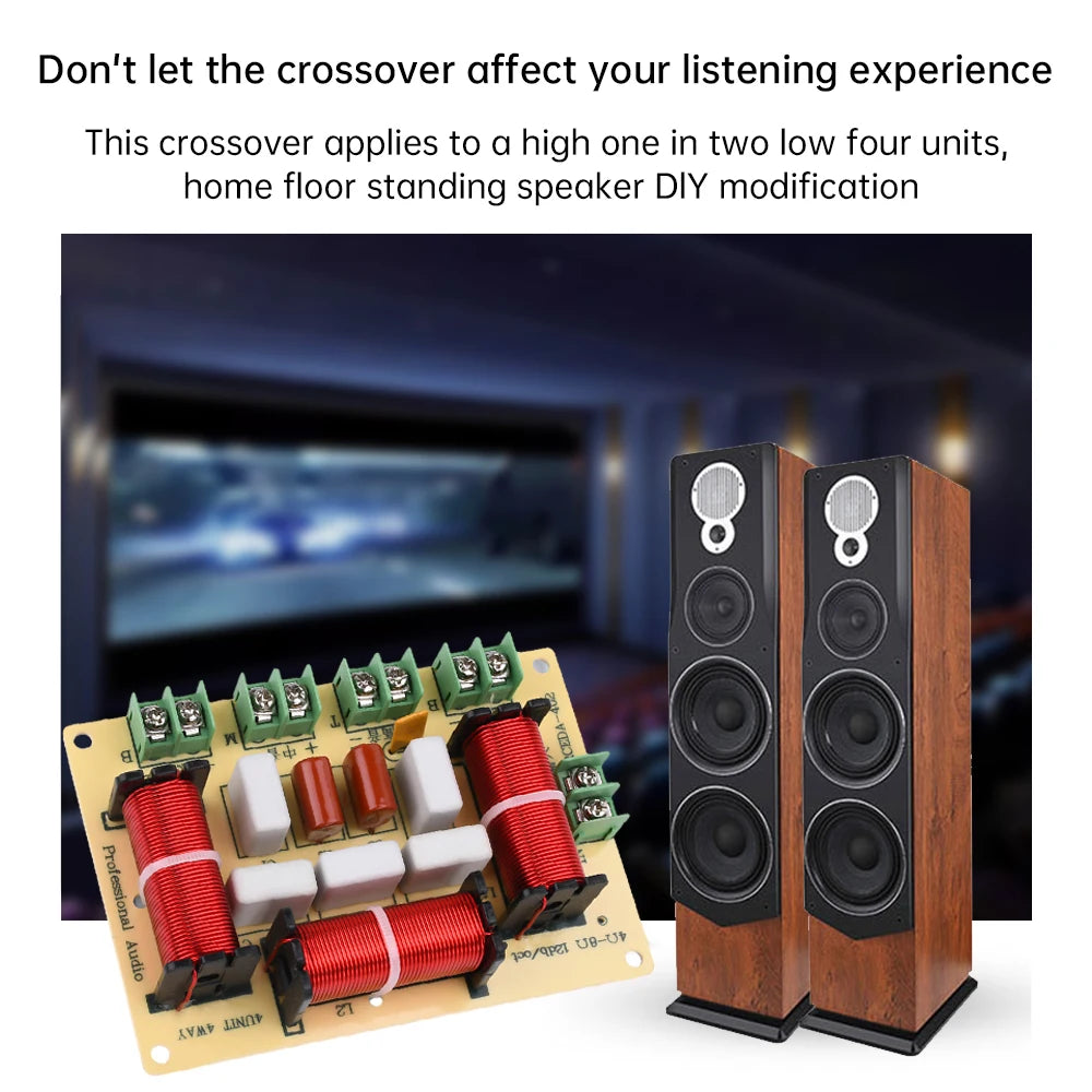 120W 4-Way Solderless Crossover Module for DIY Home Speakers