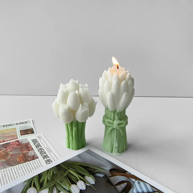 3D Lavender Tulip Silicone Mold – Candle, Soap & Resin Craft