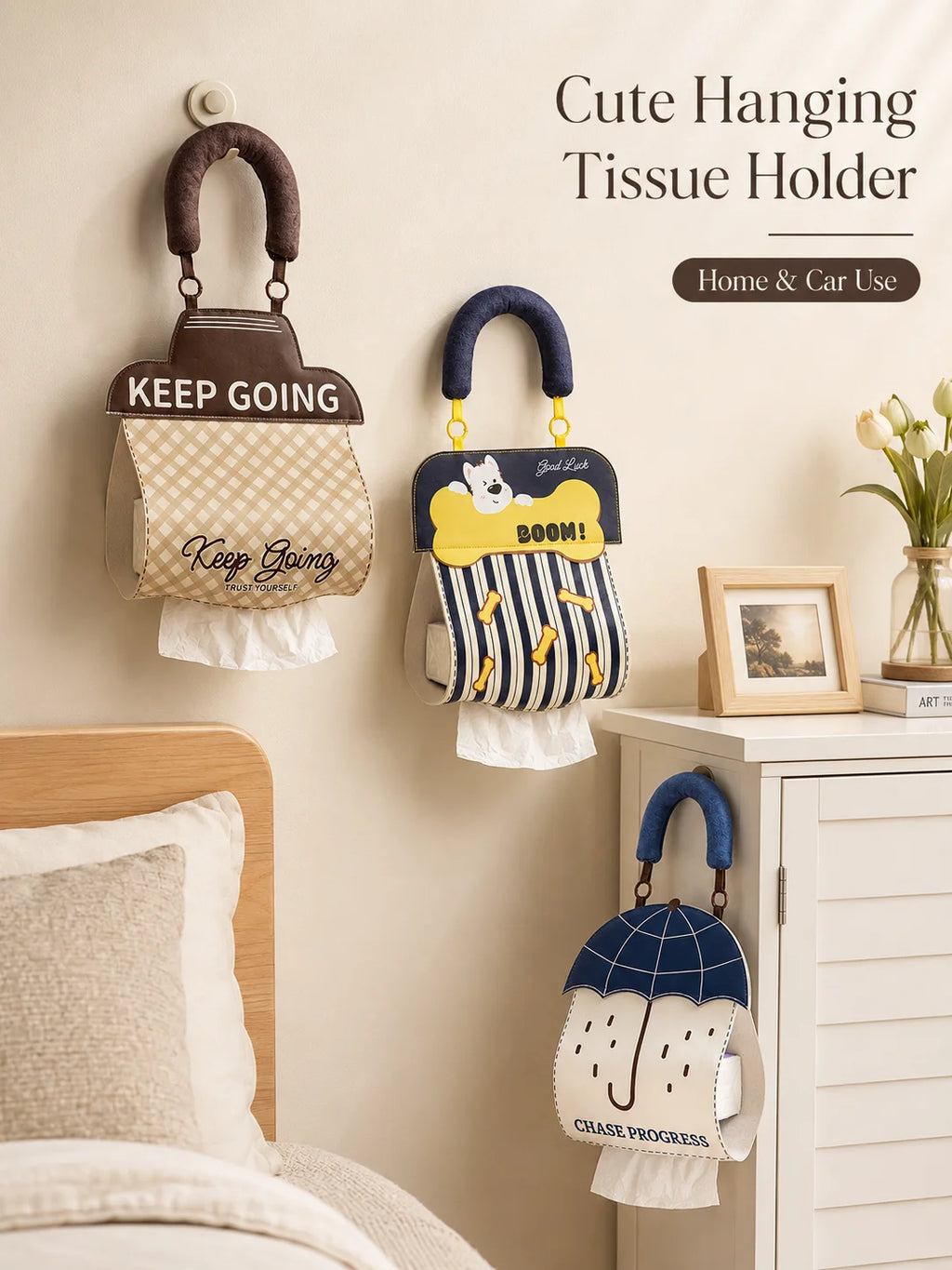 Cartoon Hanging Tissue Holder Bag – Car, Home & Bathroom