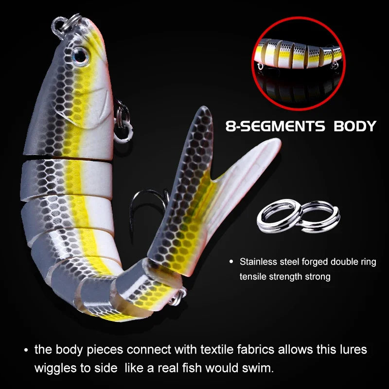 8-Segment Jointed Swimbait Sinking Wobbler – 13.7cm 27g Bass Lure