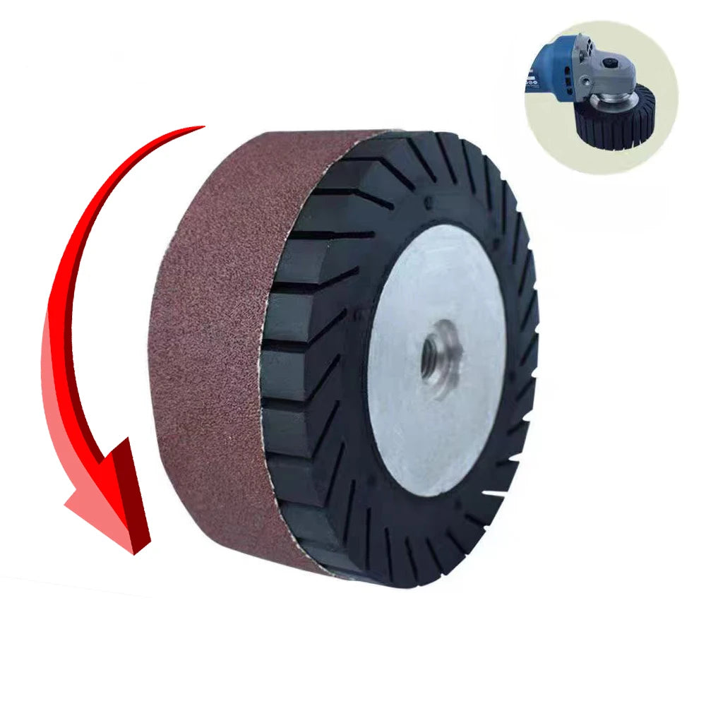 M14 Rubber Expander Wheel 100x40mm + AO Sanding Sleeves P60–P800