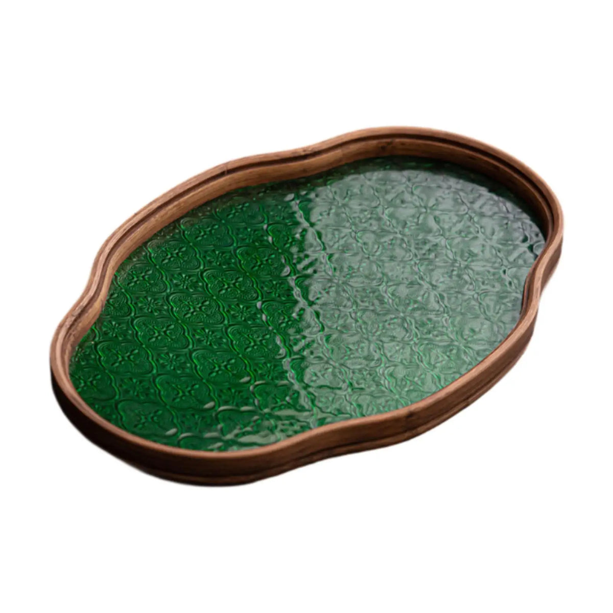 Kesoto Begonia Wood & Glass Serving Tray | Japanese Style